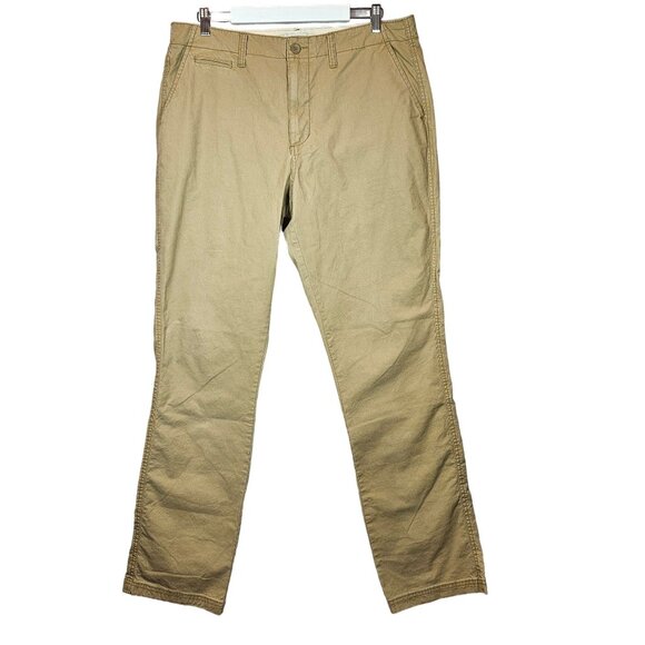 Old Navy Pants Men 36x34 Tan Straight Built-in-Flex Khaki Career Preppy Dad Nerd - Picture 1 of 11